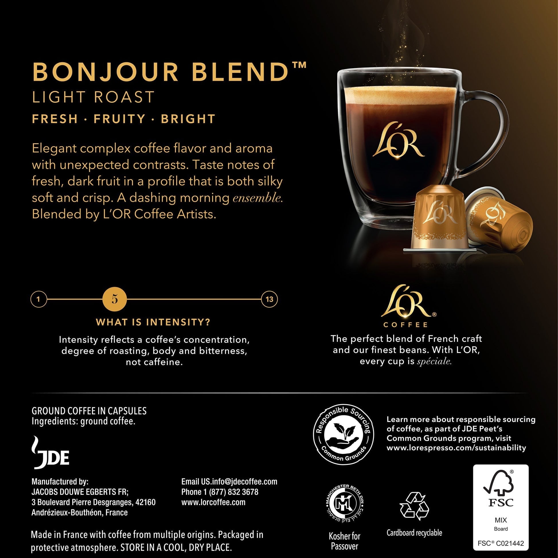 L'OR Bonjour Blend Coffee Capsules
