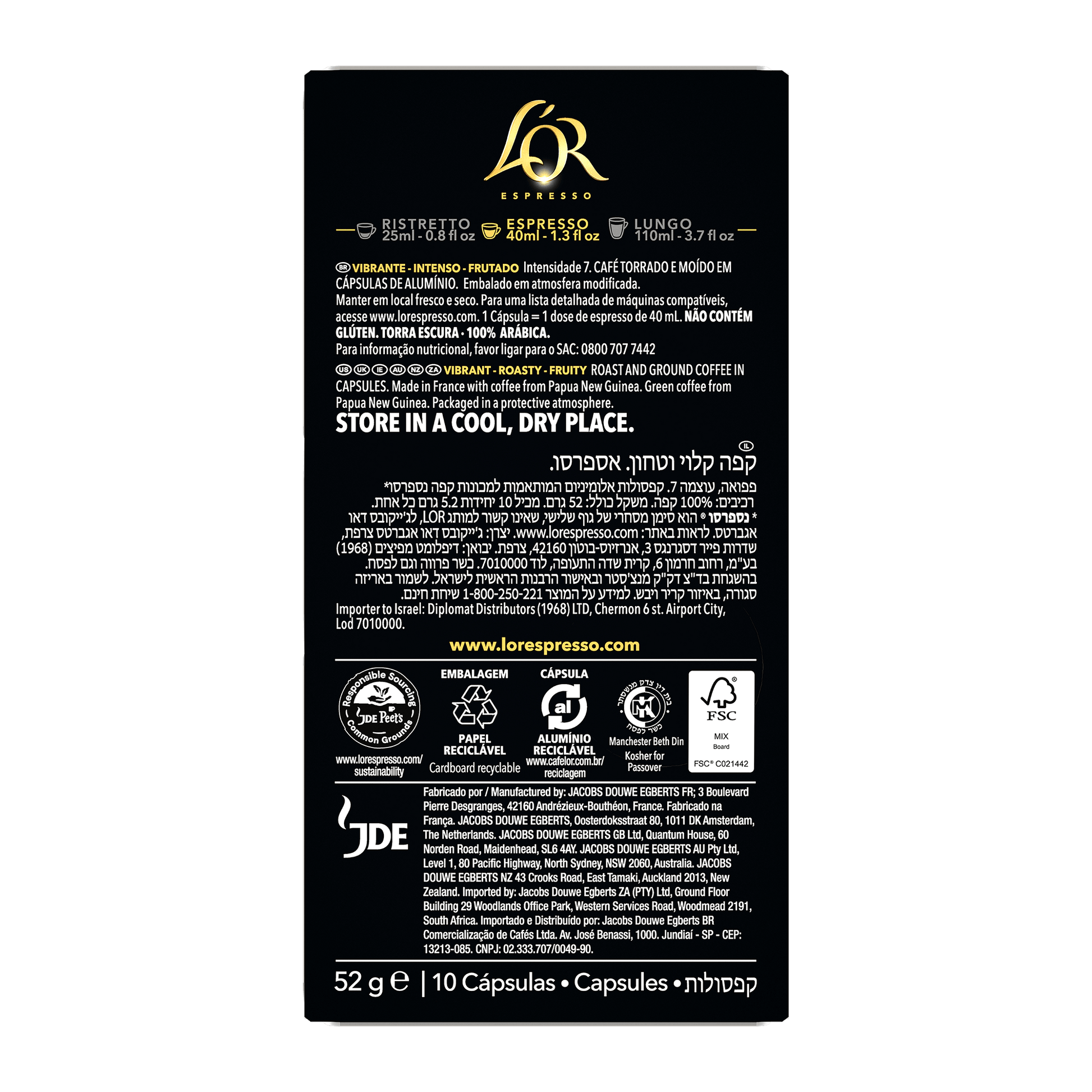 L'OR Papua New Guinea Espresso Capsules