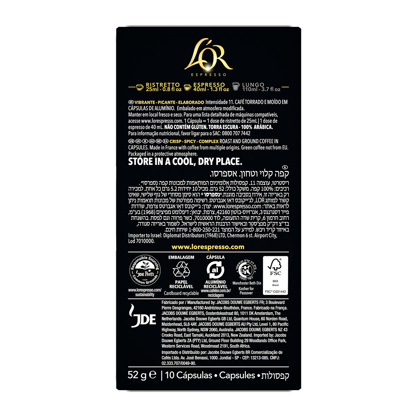 L'OR Ristretto Decaffeinato Espresso Capsules